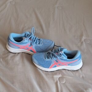 Asics Women's Athletic Shoes in Light Blue and Coral